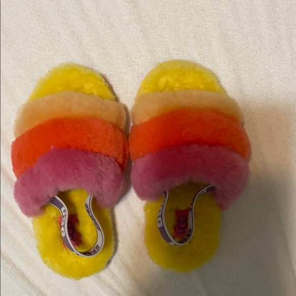 UGG Fluff Yeah Infant Toddler Slide Sandals Pink 1098579T  Toddler Ugg slides